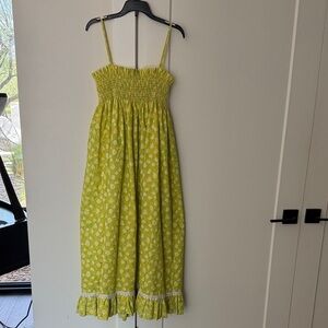 Lilly Pulitzer Vintage Smocked Yellow Rose Floral Lace
Maxi Dress Small Medium